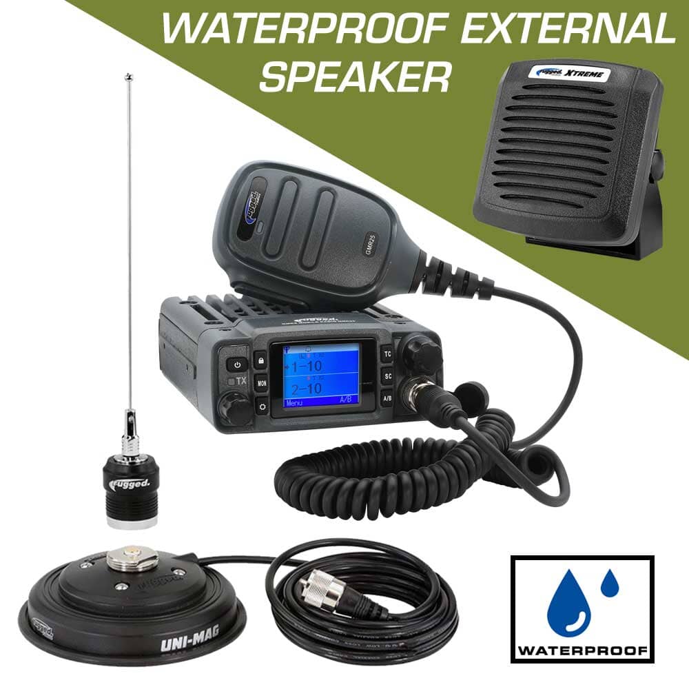 ESSENTIAL RADIO KIT - GMR25 WATERPROOF GMRS MOBILE 25WATT RADIO KIT WITH EXTERNAL SPEAKER