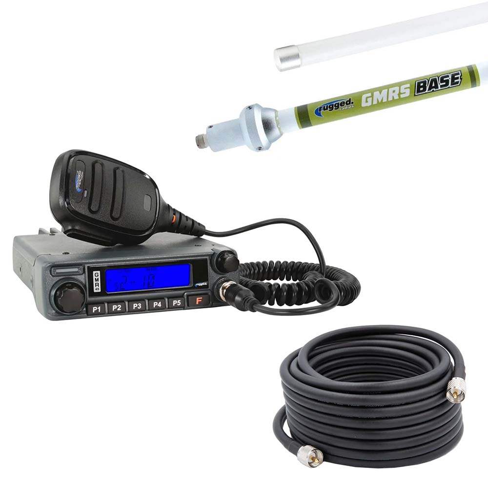 BASE CAMP - GMR45 POWERHOUSE MOBILE RADIO WITH FIBERGLASS ANTENNA KIT