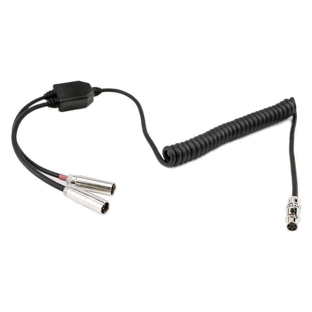 HEADSET TO 5-PIN & 5-PIN LISTEN ONLY DUAL RADIO COIL CORD CABLE