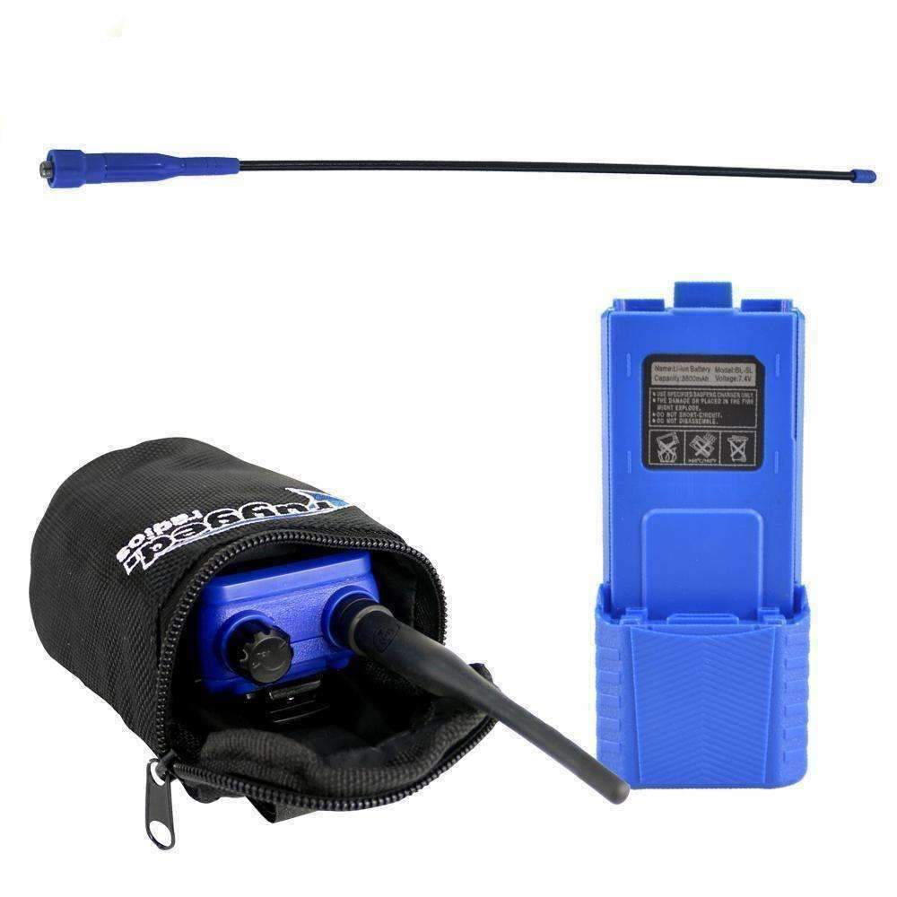 V3 / RH5R LONG RANGE UPGRADE KIT - XL BATTERY, GO FURTHER ANTENNA, AND RADIO BAG
