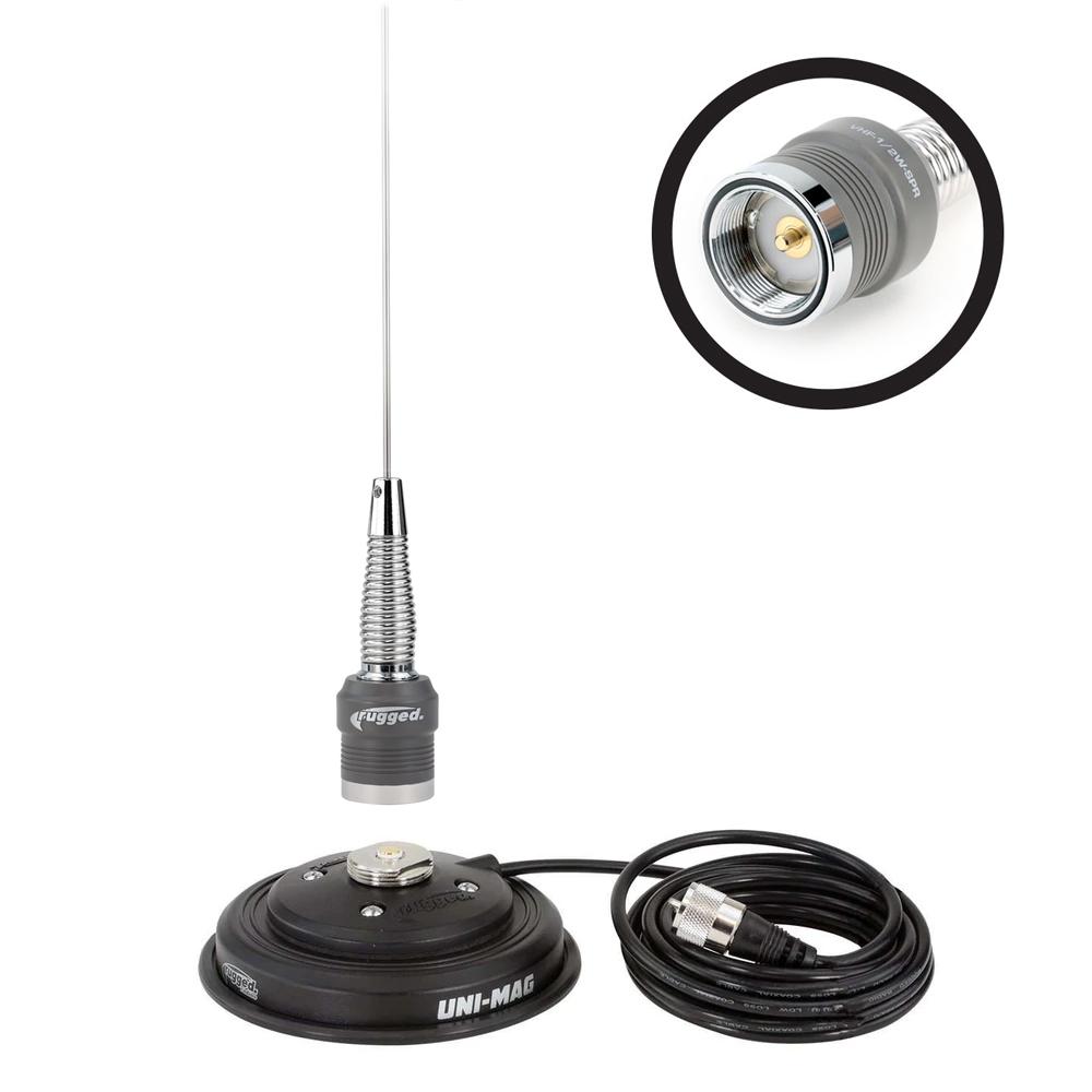 VHF ANTENNA KIT WITH 1/2 WAVE NO GROUND PLANE (NGP) ANTENNA & MAGNETIC MOUNT