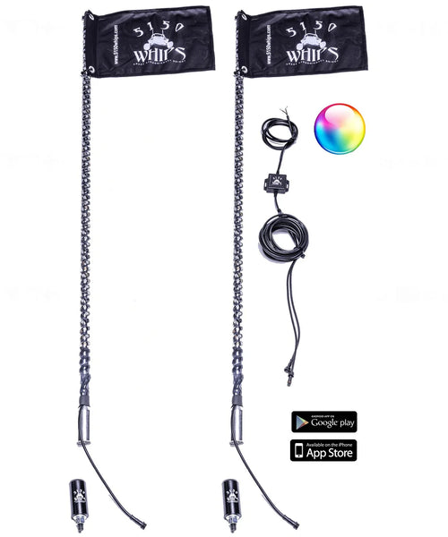 2x 187 LED Whips (1 Pair) 1FT