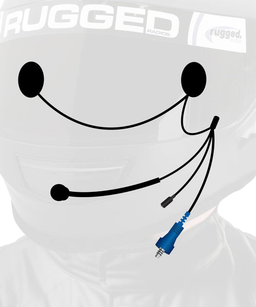 RUGGED Wired Helmet Kit with Alpha Audio Speakers, Mic, and 3.5mm Jack