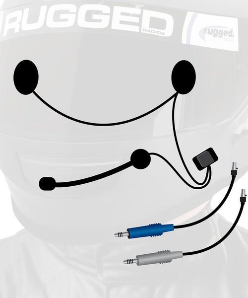 RUGGED Wired / STX Stereo Helmet Kit with Alpha Audio Speakers and Mic