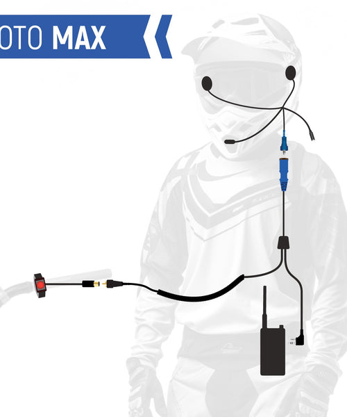 MOTO MAX Complete Motorcycle Communication Kit with Heavy-Duty OFFROAD Cables