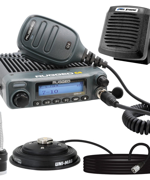Radio Kit Plus - Rambler G4 High Power GMRS Mobile Radio Kit with External Speaker