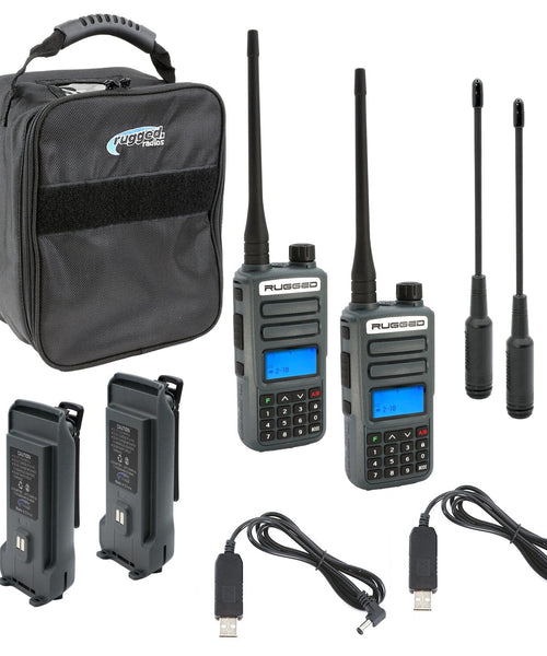Adventure Pack - Rugged GMR2 PLUS - GMRS and FRS Two Way Handheld Radios with Accessories