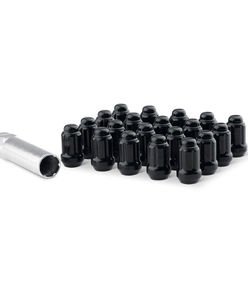 Black Spline Drive Lug Nuts (Set of 20) + Socket