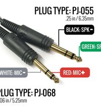 REPLACEMENT MAIN CABLE FOR RA200 GENERAL AVIATION PILOT HEADSETS