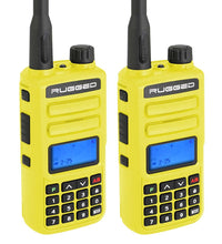 2 PACK - GMR2 HANDHELD GMRS FRS RADIO PAIR - BY RUGGED RADIOS - HIGH VISIBILITY SAFETY YELLOW