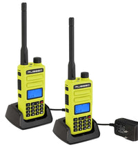 2 PACK - GMR2 HANDHELD GMRS FRS RADIO PAIR - BY RUGGED RADIOS - HIGH VISIBILITY SAFETY YELLOW