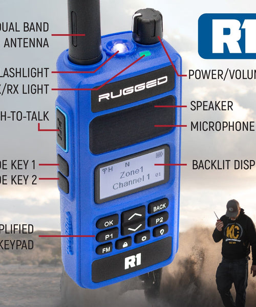 2 PACK - R1 BUSINESS BAND DIGITAL ANALOG HANDHELD RADIO - BY RUGGED RADIOS