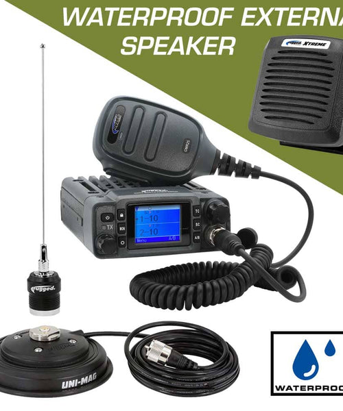 ESSENTIAL RADIO KIT - GMR25 WATERPROOF GMRS MOBILE 25WATT RADIO KIT WITH EXTERNAL SPEAKER