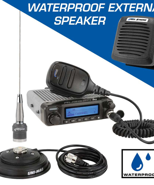 ADVENTURE RADIO KIT - M1 WATERPROOF POWERFUL BUSINESS BAND MOBILE RADIO KIT AND EXTERNAL SPEAKER