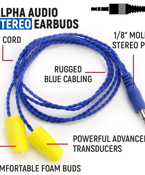 ALPHABUD FOAM STEREO EARBUD SPEAKERS