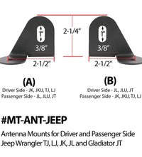 ANTENNA MOUNT FOR JEEP JL, JK, TJ & JT (PASSENGER SIDE)