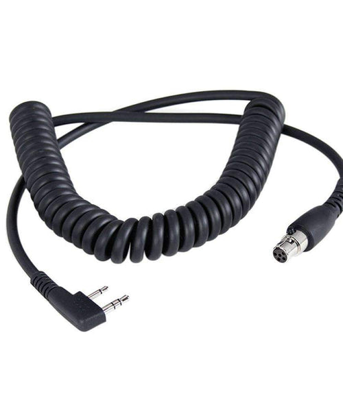 RADIO TO HEADSET COIL CORD FOR 2-PIN RUGGED RH5R, KENWOOD, HYT & RELM RADIOS