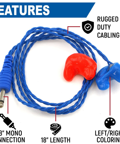 CHALLENGER SEMI-CUSTOM MOLDED EAR BUD SPEAKERS WITH 1/8" MONO PLUG