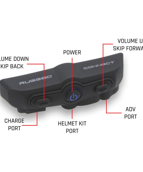BLUETOOTH HELMET CONNECT - TWO WAY RADIO READY, CELL PHONE, MUSIC, PLAY OPTION, IOS, AND ANDROID COMPATIBLE