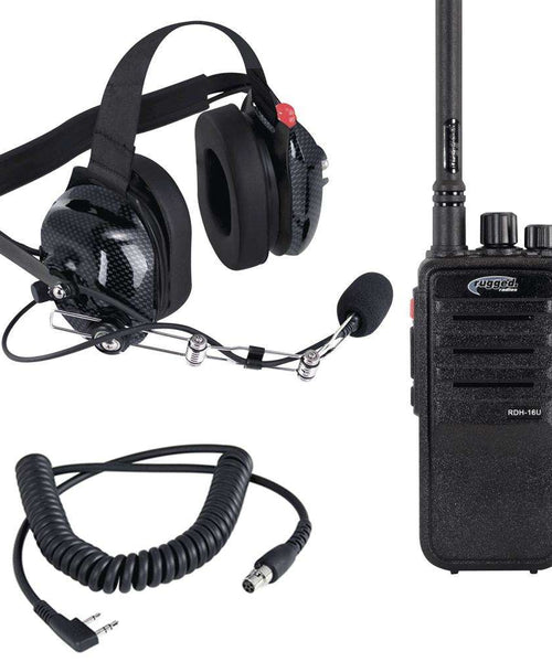 RDH 5 WATT UHF DIGITAL HANDHELD RADIO CREW CHIEF OR SPOTTER KIT WITH CARBON FIBER HEADSET