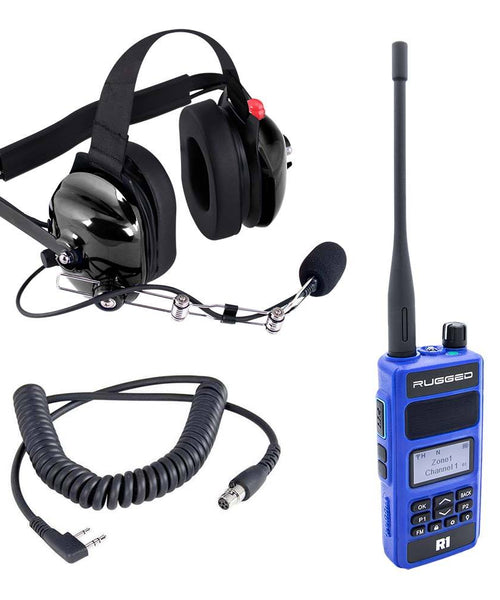 RDH 5 WATT UHF DIGITAL HANDHELD RADIO CREW CHIEF OR SPOTTER KIT WITH CARBON FIBER HEADSET