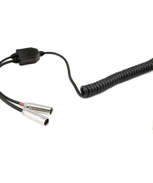 HEADSET TO 5-PIN & 5-PIN LISTEN ONLY DUAL RADIO COIL CORD CABLE