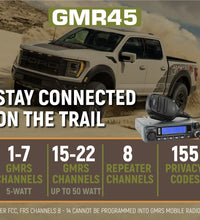 RAPTOR RADIO KIT WITH GMR45 POWER HOUSE GMRS MOBILE RADIO FOR 2010-PRESENT FORD RAPTOR.