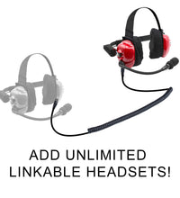 H80 "TRACK TALK" INTERCOM HEADSET. [RED - FLEX BOOM]