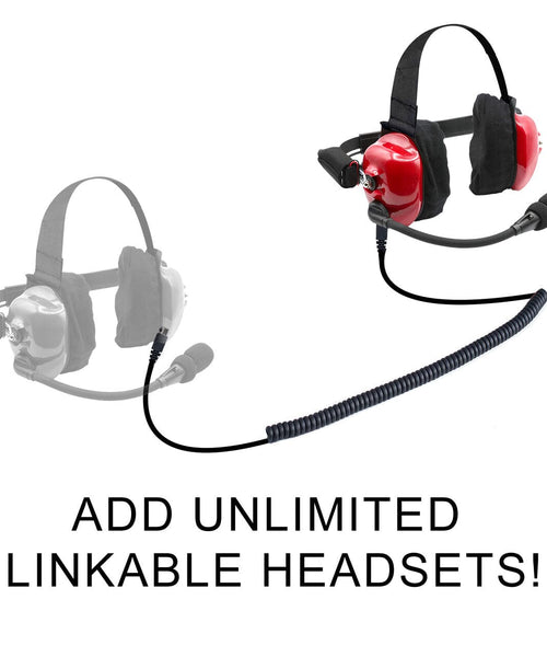 H80 "TRACK TALK" INTERCOM HEADSET. [RED - FLEX BOOM]