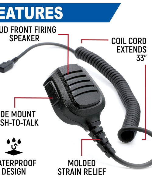 HAND SPEAKER MIC WATERPROOF FOR RH5R & RDH HANDHELD RADIOS