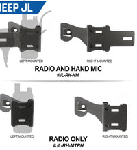 HANDHELD RADIO GRAB BAR MOUNT FOR JEEP JL - FITS R1/V3/GMR2/RH-5R RADIOS - GRAB BAR MOUNT AND RADIO-ONLY MOUNT.