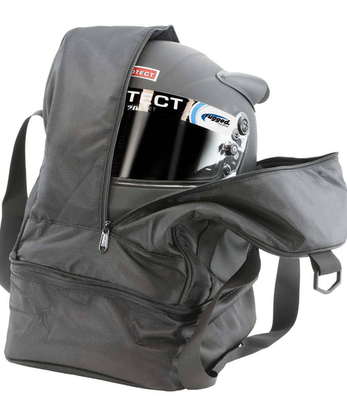 HELMET BAG WITH BOTTOM STORAGE COMPARTMENT