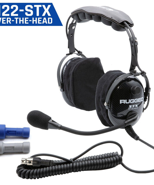 H42 STX STEREO BEHIND THE HEAD (BTH) HEADSET FOR STEREO INTERCOMS - CARBON FIBER