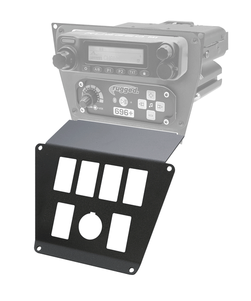 LOWER ACCESSORY PANEL FOR POLARIS RZR PRO XP, RZR TURBO R, AND RZR PRO R DASH MOUNT RADIO AND INTERCOM - ROCKER SWITCH HOLES