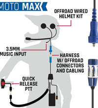 MOTO MAX KIT WITH RADIO, HELMET KIT, HARNESS, AND HANDLEBAR PUSH-TO-TALK (V3)