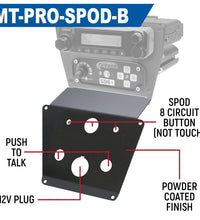 LOWER ACCESSORY PANEL FOR POLARIS RZR PRO XP, RZR TURBO R, AND RZR PRO R DASH MOUNT RADIO AND INTERCOM - SPOD TOUCH