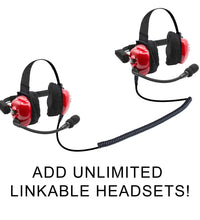 H80 "TRACK TALK" INTERCOM HEADSET. 2-PERSON [RED - FLEX BOOM]