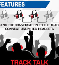 H80 "TRACK TALK" INTERCOM HEADSET. 2-PERSON [RED - FLEX BOOM]