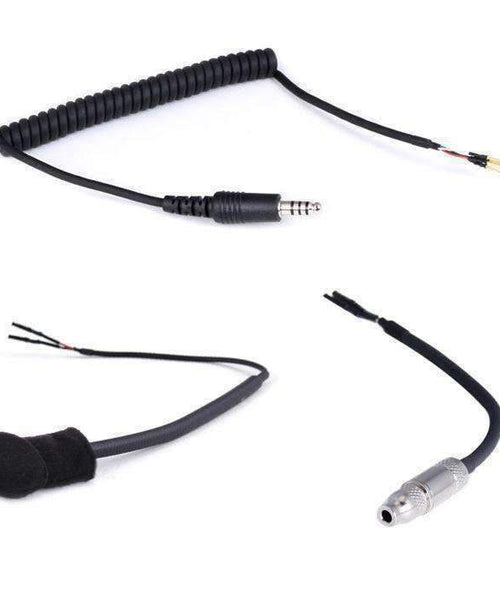 PELTOR COIL CORD HELMET KIT WITH FLEX BOOM MIC, 3.5MM EARBUD JACK, AND 4C PLUG