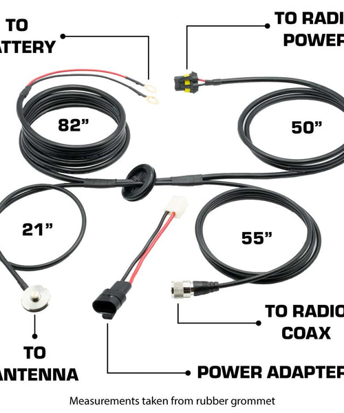 POWER AND ANTENNA CABLE HARNESS FOR JEEP JT AND JL