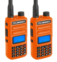 2 PACK - GMR2 HANDHELD GMRS FRS RADIO PAIR - BY RUGGED RADIOS - SAFETY ORANGE