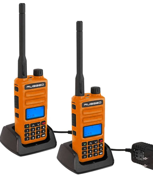 2 PACK - GMR2 HANDHELD GMRS FRS RADIO PAIR - BY RUGGED RADIOS - SAFETY ORANGE