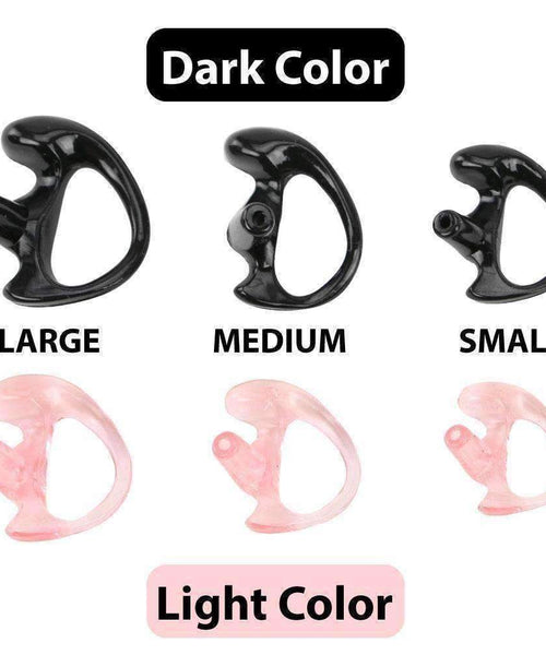 RUBBER EAR MOLD BUDS FOR ACOUSTIC TUBES (BLACK-RIGHT SIDE)