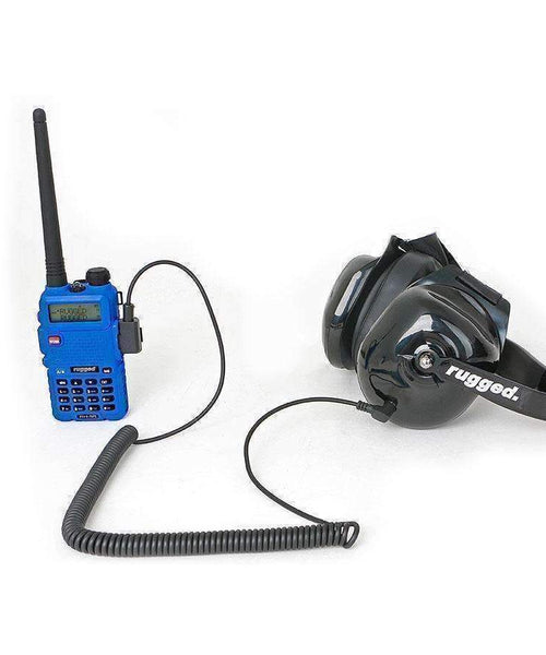 LISTEN ONLY RADIO TO HEADSET COIL CORD FOR RUGGED RH5R & KENWOOD RADIOS