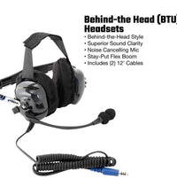 SINGLE SEAT KIT WITH M1-V DIGITAL AND ANALOG MOBILE RADIO & BEHIND THE HEAD ULTIMATE HEADSET [BTU]