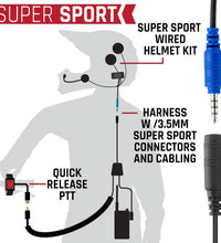 SUPER SPORT MOTO KIT WITH RDH-X WATERPROOF (HIGH VISABILITY) HANDHELD RADIO - INCLUDES RADIO, HELMET KIT, HARNESS, AND PUSH-TO-TALK
