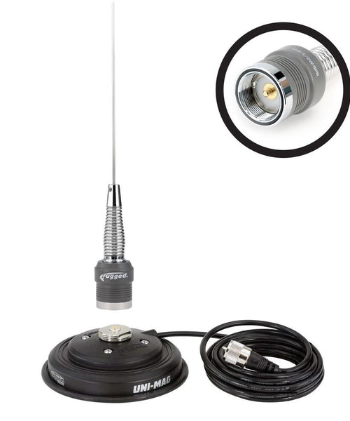 VHF ANTENNA KIT WITH 1/2 WAVE NO GROUND PLANE (NGP) ANTENNA & MAGNETIC MOUNT