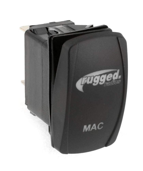 WATERPROOF ROCKER SWITCH WITH RUGGED RADIOS LOGO & MAC LABEL