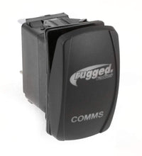 WATERPROOF ROCKER SWITCH WITH RUGGED RADIOS LOGO & COMMS LABEL