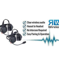 WIRELESS DOUBLE TALK DUAL HEADSET INTERCOM SYSTEM (PTT) PUSH TO TALK